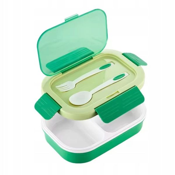 LUNCH BOX ŚNIADANIÓWKA LUNCHBOX 3 PRZEGRÓDKI SZTUĆCE POJEMNIK BOX DO SZKOŁY zdjęcie 16