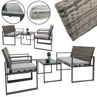 ZESTAW MEBLI DO OGRODU TARAS 2x FOTEL STÓŁ SOFA