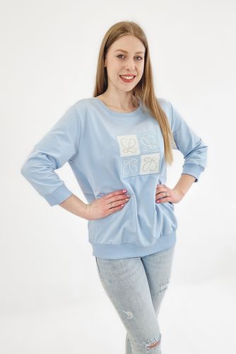 Niebieska Bluza Damska z Aplikacją S/M na Arena.pl