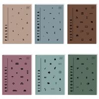 Komplet 6 szt Brulion tematyczny A5 zeszyty przedmiotowy TWARDA OKŁ zestaw