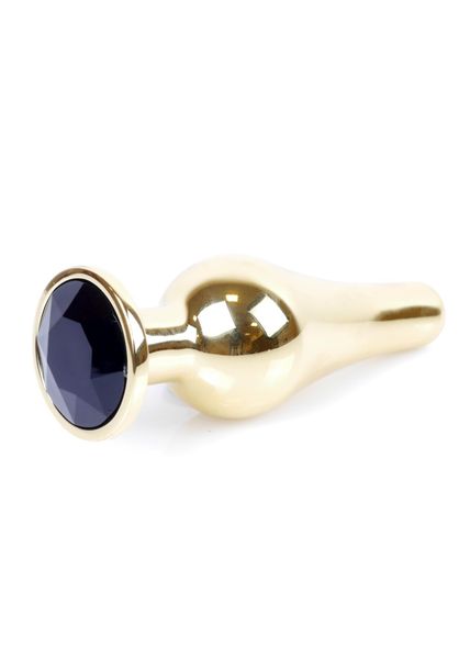 Plug-Jewellery Gold Butt Plug- Black zdjęcie 7