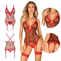 Seksowna bielizna świąteczna Obsessive Jollymore gorset wyszczuplający XS/S