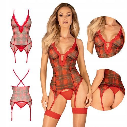 Seksowna bielizna świąteczna Obsessive Jollymore gorset wyszczuplający XS/S na Arena.pl