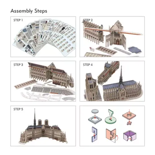 Puzzle 3D 293 elementy. Katedra Notre Dame de Paris na Arena.pl