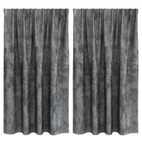 Zasłona z zasłonami 2 pcs Szary 140 x 140 cm Aksamit