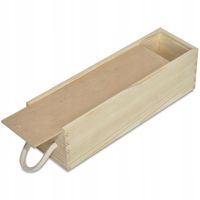 Pudełko drewniane na wino ze sznurkiem decoupage