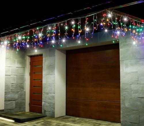 KURTYNA ŚWIETLNA SOPLE ZEWNĘTRZNE 200 LED LAMPKI FLASH MULTIKOLOR na Arena.pl