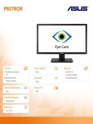 Asus 27'' LED PB278QR na Arena.pl