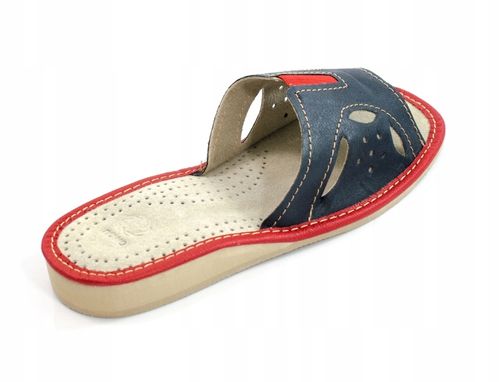 KLAPKI DAMSKIE KAPCIE DOMOWE SKÓRA PANTOFLE GRANAT na Arena.pl