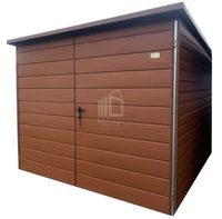 Schowek Domek Ogrodowy 2,5x3m Brama dwuskrzydłowa Jasny brąz dach ID917
