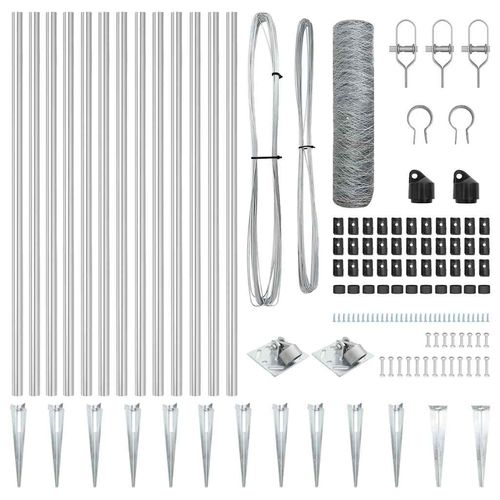 Ogrodzenie z słupkami Srebrny 0.4 x 10 m Stal pokryta PCV na Arena.pl