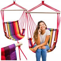 HAMAK OGRODOWY KRZESŁO BUJANE BRAZYLIJSKIE FOTEL WISZĄCY Z PODŁOKIETNIKIEM