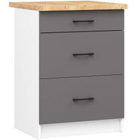 Szafka OLIWIA S60 3SZ + BLAT BIAŁA / GRAFIT SZARY