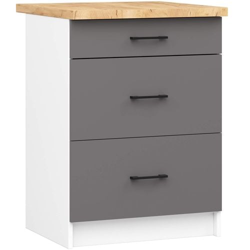 Szafka OLIWIA S60 3SZ + BLAT BIAŁA / GRAFIT SZARY na Arena.pl