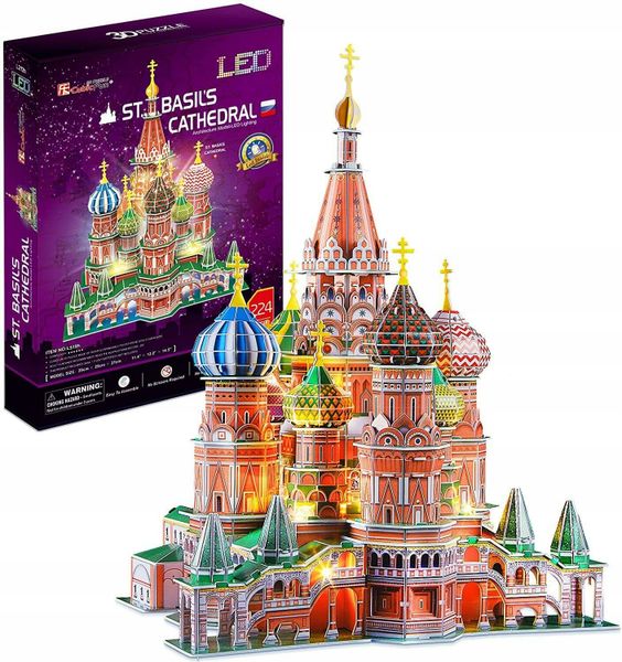 CUBIC FUN PUZZLE 3D LED KATEDRA ŚW. BAZYLA- L519H 128 ELEMENTÓW zdjęcie 1