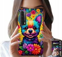 ETUI DO HUAWEI P SMART 2021 - KWIACISTE WZORY PIESEK PIES JORK PLECKI