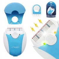ELEKTRONICZNY ELEKTRYCZNY GRZEBIEŃ NA WSZY I GNIDY VITAMMY UFO BLUE ZESTAW