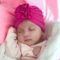 WIOSNA CZAPKA TURBAN z kwiatkiem r. 34-38 0-3 m +GRATIS