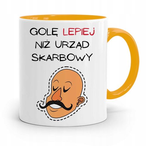 Kubek Żółty Fryzjera Gole Lepiej Niż Urząd Prezent Z Nadrukiem Ze Zdjęciem na Arena.pl