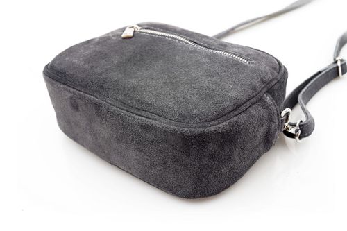 VERA PELLE torebka damska zamszowa listonoszka z paskiem V310 c.zielona na Arena.pl