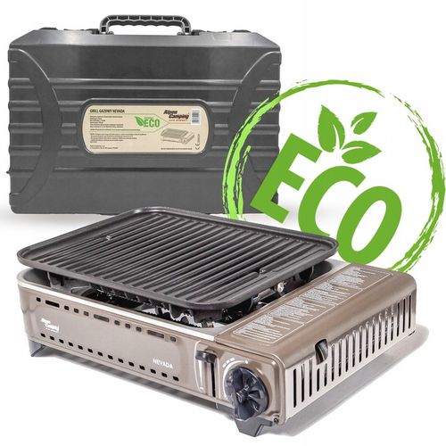 GRILL TURYSTYCZNY na KARTUSZ gazowy ALPEN CAMPING NEVADA + WALIZKA + 8x GAZ na Arena.pl