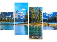 120CM 80CM ZEGAR 4 ELEM JEZIORO MALIGNE OBRAZ ŚCIENNY