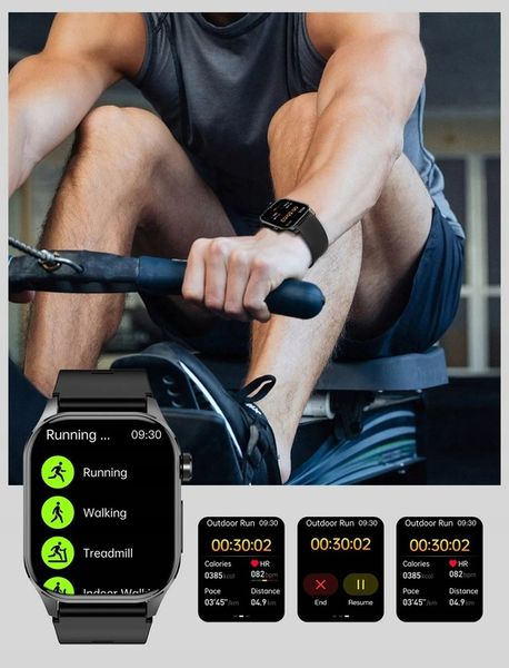 SMARTWATCH MĘSKI Zegarek EKG FUNKCJA POMIARU CUKRU AMOLED CIŚNIENIE ROZMOWY zdjęcie 14