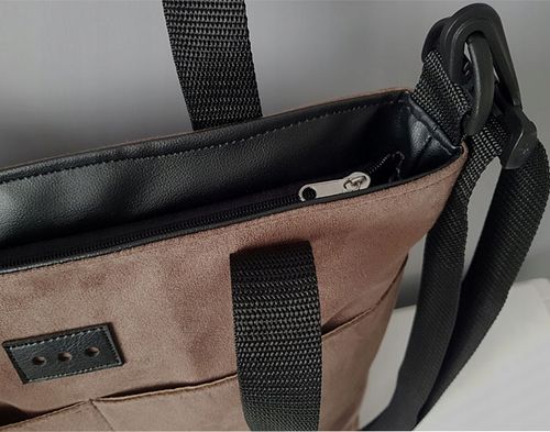 B.D Torebka damska zamszowa shopperka z kieszenią kolory z paskiem na Arena.pl