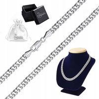 Łańcuszek srebrny pr. 925 Naszyjnik Splot Rombo Rombus | 55 cm x 5 mm