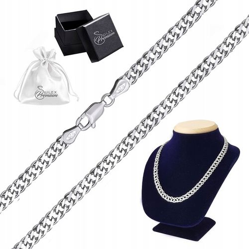 Łańcuszek srebrny pr. 925 Naszyjnik Splot Rombo Rombus | 55 cm x 5 mm na Arena.pl