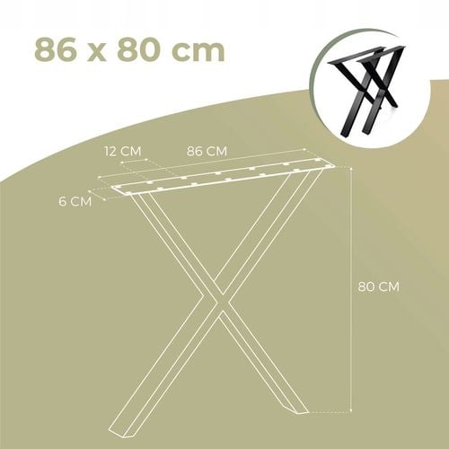 Nogi do stołu lawy biurka stolika metalowe loftowe industrial X 2szt na Arena.pl