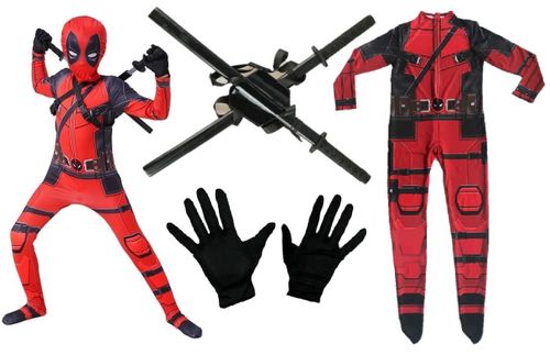STRÓJ PRZEBRANIE KOSTIUM DEADPOOL +2MIECZE 134/140 na Arena.pl