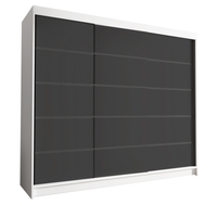 Szafa przesuwna DAVOS VII 250cm - garderoba- BIAŁY/CZARNY