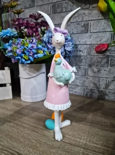 FIGURKA WIELKANOCNY ZAJĄC KRÓLIK z kurą na Arena.pl