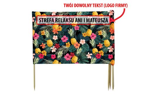 PARAWAN PLAŻOWY Ananasy z indywidualnym  napisem 5 PANELI 5.5 na Arena.pl
