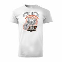 Koszulka motocyklowa z motocyklem Jawa 350 TR Jawą PRL legend męska biała REGULAR S