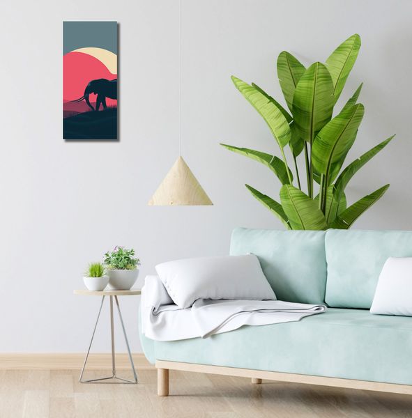 Obraz 20x50cm Słoń przy Czerwieni zdjęcie 2