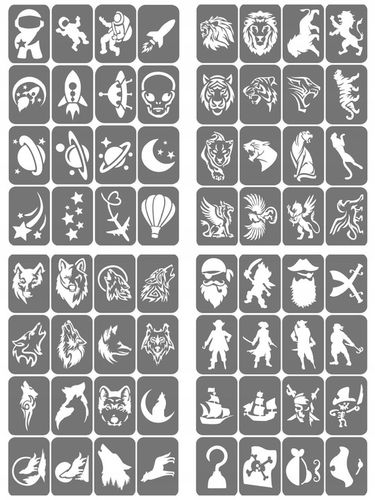 Szablony do tatuaży brokatowych, Tatuaże brokatowe - mix 50 sztuk na Arena.pl