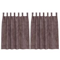 Zasłona z zasłonami 2 pcs Brązowy 140 x 140 cm Aksamit