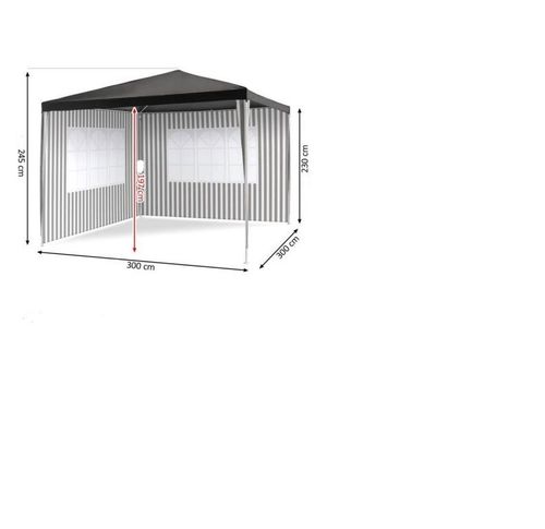 Namiot ogrodowy - antracyt, 3 x 3 m + 2 ściany boczne na Arena.pl