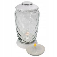 ZNICZ DUŻY LAMPION + WKŁAD DO ZNICZY LED Z BATERIAMI BIAŁY 34,5 cm ZNICZE