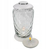 ZNICZ DUŻY LAMPION + WKŁAD DO ZNICZY LED Z BATERIAMI BIAŁY 34,5 cm ZNICZE