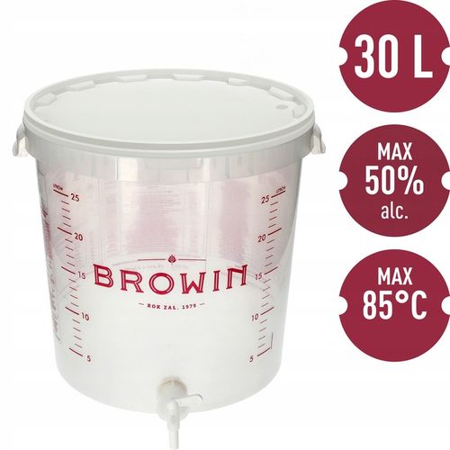 Pojemnik fermentacyjny 30l wiadro z kranem i rurką kątową FERMENTATOR na Arena.pl