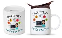 Zestaw Dla Informatyka Prezent Kubek + Skarbonka Z Nadrukiem Ze Zdjęciem