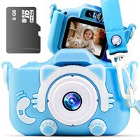 KAMERA DLA DZIECI APARAT FOTOGRAFICZNY KOTEK + KARTA 8GB + SMYCZ ZESTAW