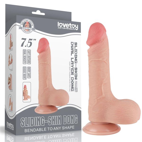 7.5'' Sliding Skin Dual Layer Dong Flesh zdjęcie 1