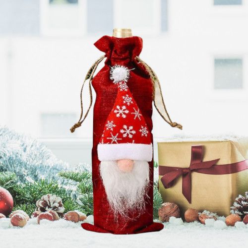 ŚWIĄTECZNE ETUI NA WINO DEKORACJA Z MIKOŁAJEM na Arena.pl