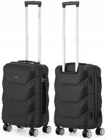 WALIZKA PODRÓŻNA NA 4 PODWÓJNYCH KÓŁKACH - KABINOWA 19" - TREVISO - CZARNA