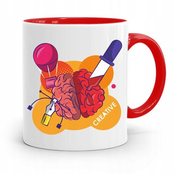 Kubek Czerwony Prezent Dla Grafika Creative Z Nadrukiem Ze Zdjęciem zdjęcie 1