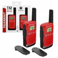 Krótkofalówki Walkie Talkie 2 Sztuki Zasięg Do 4Km Motorola T42 Czerwone